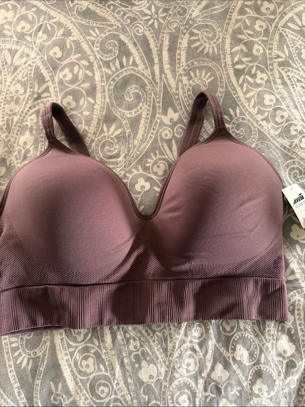 Avia Seamless Padded Sports Bra — Mauve Plum